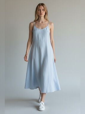 💯 linen midi dress